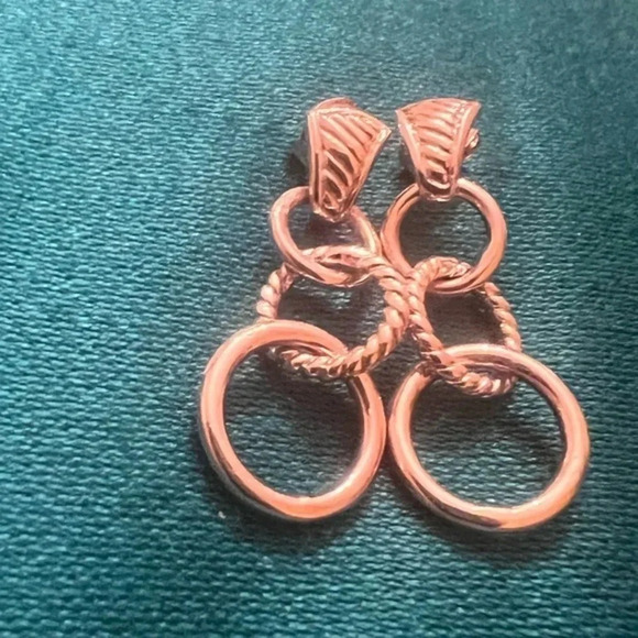 Twisted Oval Link Solid 925 Sterling Silver Earrings Vintage Inspired - Picture 7 of 12